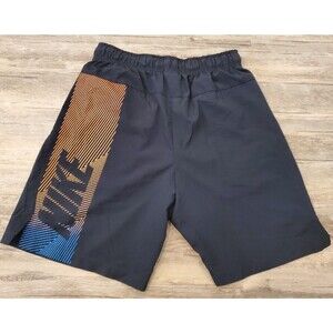 NIKE Mens Active Drawstring Shorts Lightweight SZ M 90s Neon Spellout 7" Inseam